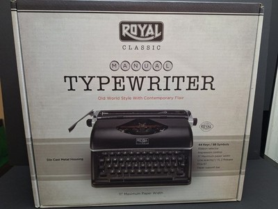 Royal Classic Manual Typewriter 44 Keys 88 Symbols 79104P Black - Retro Style 