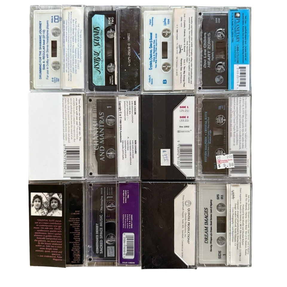 12x NEW AGE Cassette Tape Lot: Rare Relaxation Meditation Reiki Chants Spiritual - Image 3 of 4