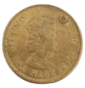 Hong Kong  1975 10-Cents Nickel-Brass Coin Red-Brown   -046