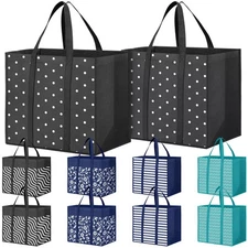 10 Pack Reusable Grocery Bags 35l Large Capacity Shopping Bags Heavy Duty Reusab