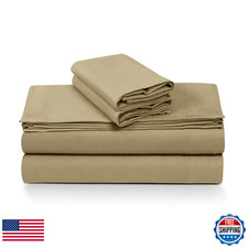 Tribeca Living 100 Cotton Flannel Sheet Set - 4 Piece Deep Pocket Flannel