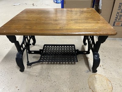 Vintage Cast Iron Treadle Sewing Machine Base Stand Frame Table Antique