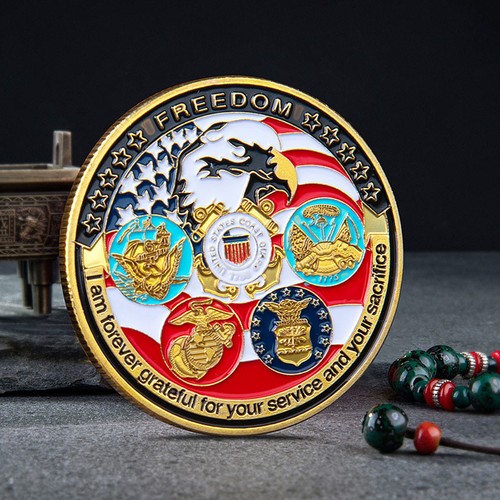 50 PCS USA USAF Navy USMC Freedom Eagle Military Challenge Coin Army - Picture 4 of 10