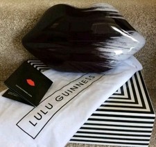 RARE Lulu Guinness Black/Chalk  Perspex Lips clutch Bag