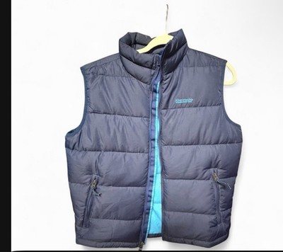 Abercrombie & Fitch Men's Blue Down Puffer Vest Full Zip Lined Pockets M