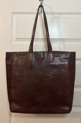 VTG CAMBRIDGE Deep Brown Top Grade LEATHER XL Tote Heritage Professional Career