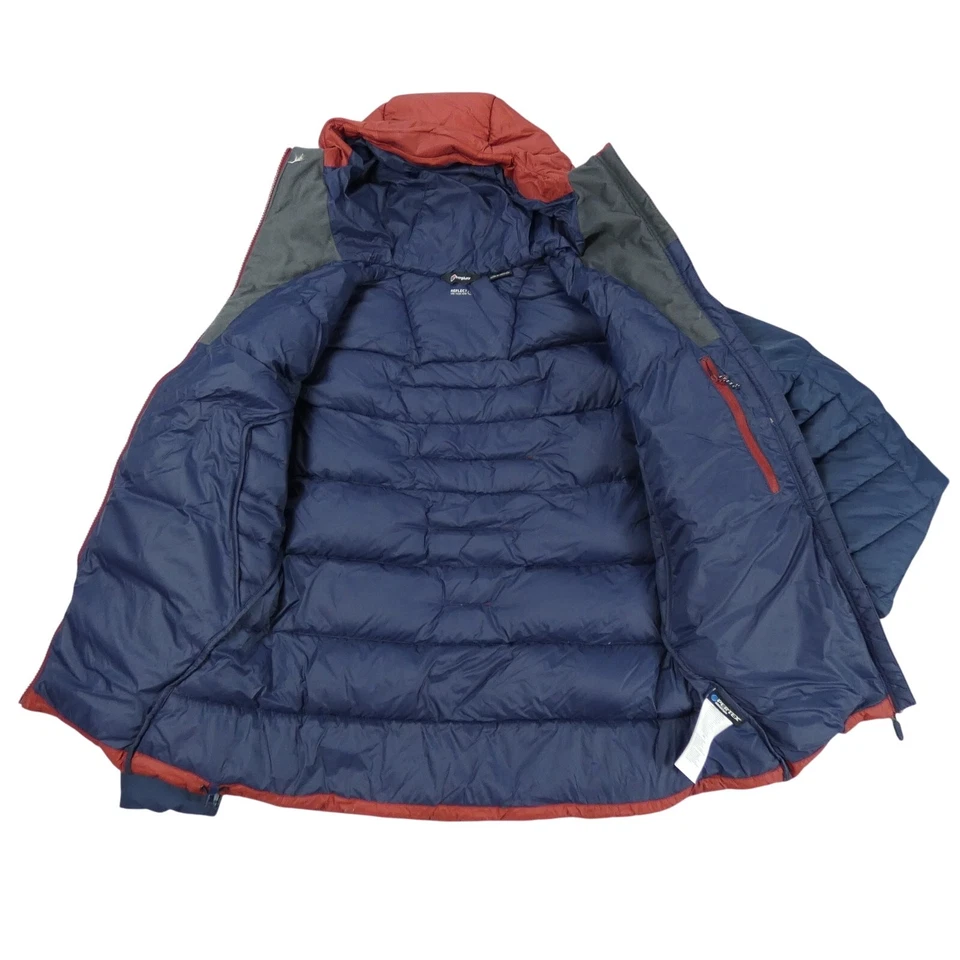 Chaqueta Berghaus Para Hombre M Rojo Azul Puffer Hydrodown 600 Pertex Con Capucha Foto 3 de 4