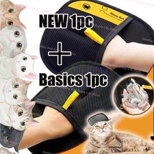 2PC Electrostatic Pet Hair Removal Gloves Brush Double-sided Pet Grooming Gloves