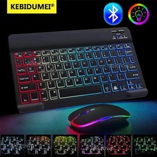 Mini RGB 🌈 Bluetooth Keyboard Wireless Mouse Gamer Smartphone PC Android
