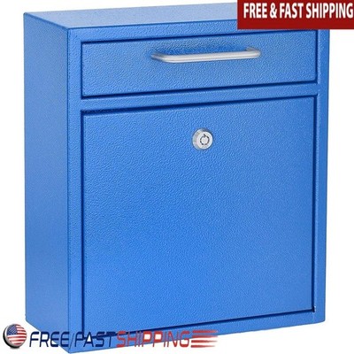 Heavy Duty Lockable Wall Mailbox Secure Key Drop Box For After Hours Use