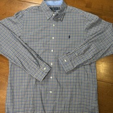 Ralph Lauren Button Down Shirt Men s Size Large 100 Cotton Stretch Long Sleeve