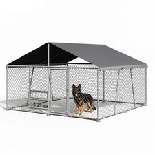 Large 10x10x5.9 FT Dog Kennel with Roof  Door Outdoor Heavy Duty Enclosure