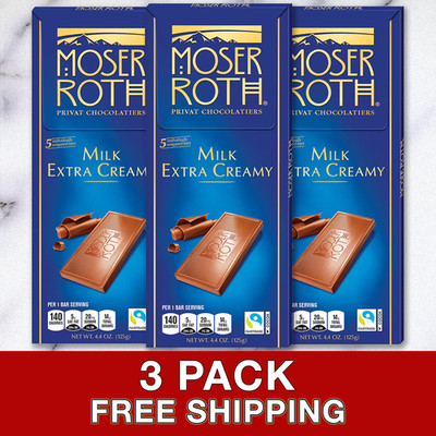MOSER ROTH MILK EXTRA CREAMY 3 BAR LOT (4.4 oz each) - FREE SHIPPING!