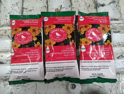 3 Bags Perky Pet Hummingbird Instant Nectar Concentrate 8 oz. Bird Food Red 