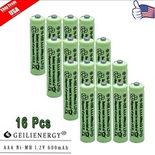 16pcs NI-MH Battery 1.2V AAA 3A 600mAh Ni-MH Rechargeable Batteries Green USA