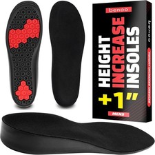 Height Increase Insoles for Men  1 inch Shoe Lifts Men, Mens 10-11.5, Black
