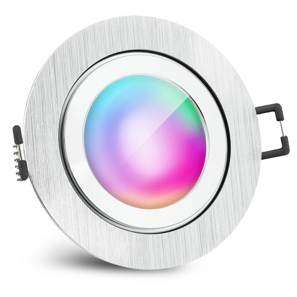 RW-2 Einbaustrahler IP44 Alu Silber Flach Rund Mit Led Smart Rgb Lampe Bad Spot-image