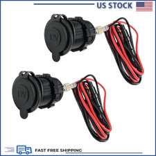 2PCS 12V Car Cigarette Lighter Socket, Waterproof Plug Fuse Wires Car Color: 2pc