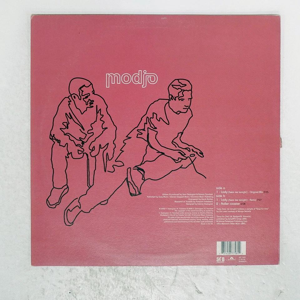 MODJO LADY (HEAR ME TONIGHT) SOUND OF BARCLAY 5880000 UK VINYL 12 - Image 2 of 3