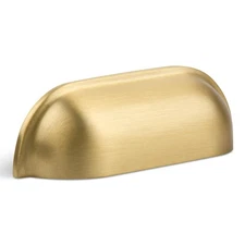 -Brushed Matt Gold Cup Kitchen Drawer Pulls 2 Pack, 2-1/2 Inch Small Solid Br...