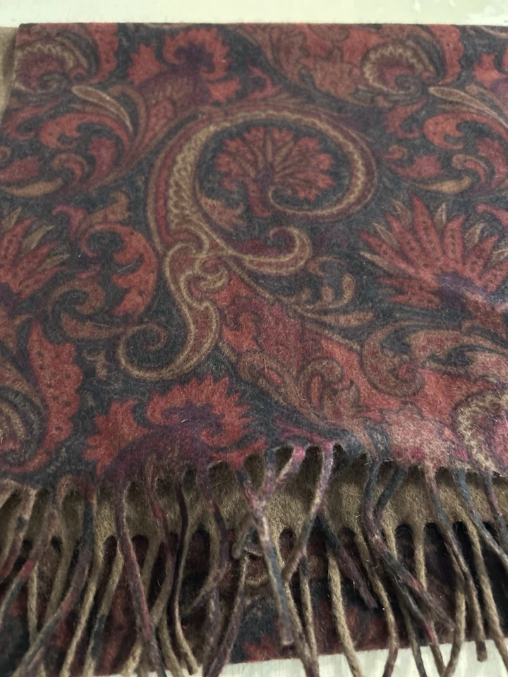 Bufanda de cachemir Etro Milano 14”x58” flecos hecha en Italia Foto 3 de 4