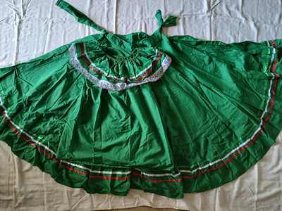 knee length dresses for ladies White Charrita Dress, Mexican Fiesta Dress main image 0