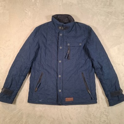 Firetrap Jacke Herren mittelblau gesteppt Blackseal Feldmantel Country Freizeit