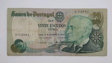1978 Banco De PORTUGAL - 20 Portuguese Escudos Banknote Serial No. F 03981