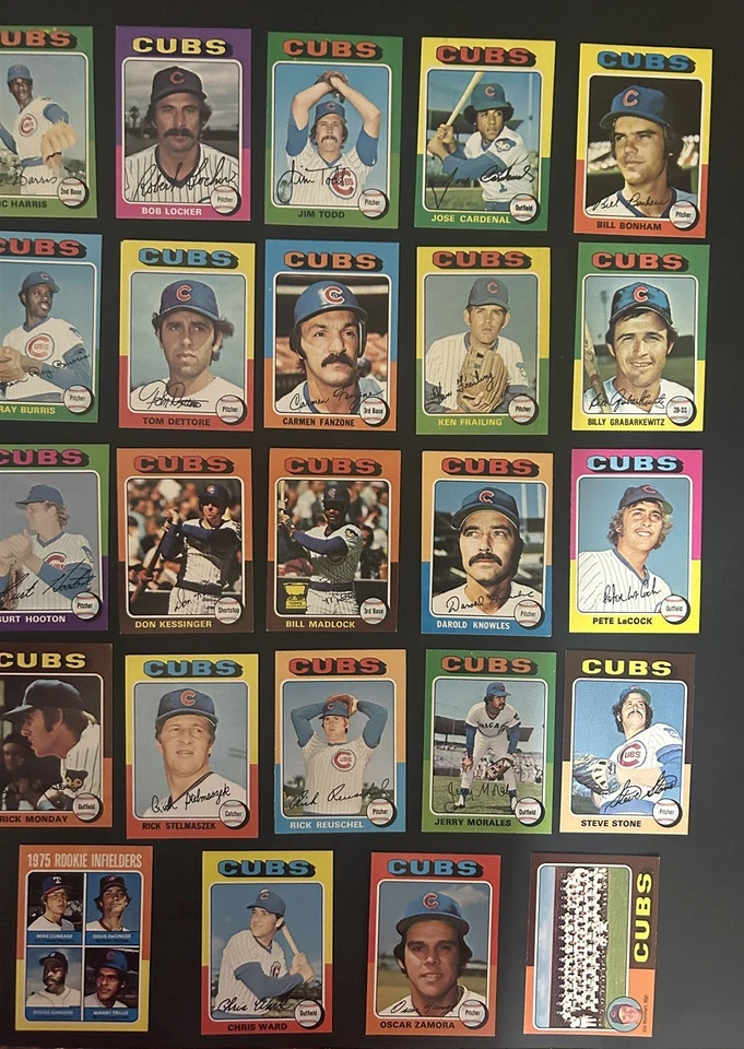 1975 Topps CHICAGO Cubs COMPLETE TEAM Set of 29 ERNIE BANKS Bill Madlock MONDAY - Image 3 of 3