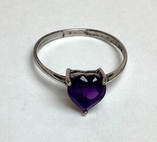 Vintage Tested Amethyst .925 Sterling Silver Ring Approx. 1.07 Grams  Size 7