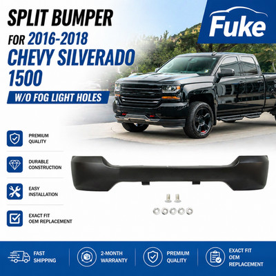 Front Bumper For 2016-2018 Chevy Silverado 1500 Black Steel