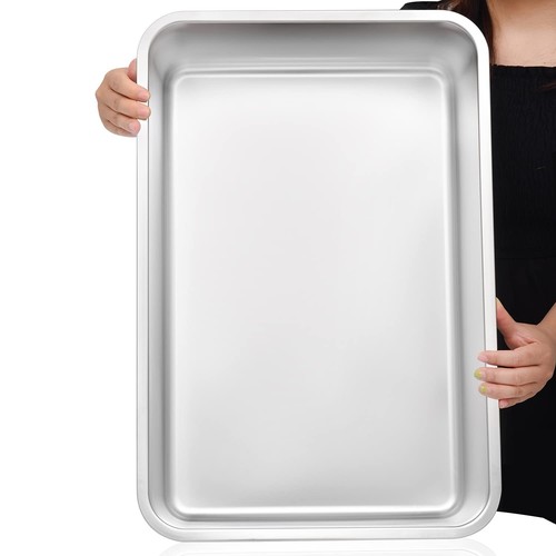 Large Stainless Steel Cat Litter Box with High Sides, Metal Litter Pan for Bi... - Picture 2 of 8