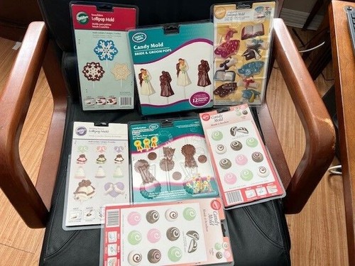 Wilton/Candymaker Candy Mold/Pop Sets Lot 7 Unused Truffles-Bride/Groom-Ribbons - Picture 4 of 5