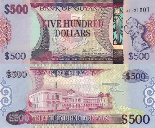 Guyana 5 PCS Set: 20 to 2000 Dollars (2019-2021) - p30g,p36c,p37b,p39b,p-New UNC - Picture 4 of 6