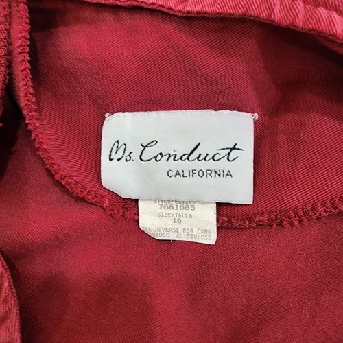 Vintage 90's Ms Conduct Women's Mulberry Short Sleeve Shift Button Down Dress 10 - Bild 7 von 9