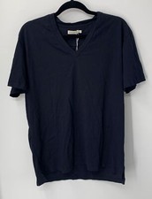 Suitsupply Mens Navy V-Neck Short Sleeve T-Shirt sz L