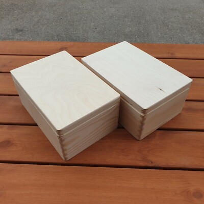 Holzkiste/Kofferraum, 2er Set, 30x20x13,5 cm ohne Griff, - unlackiert