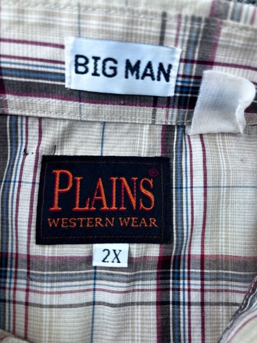 Plains Western Wear Plaid Long-Sleeve Western Shirt 2X Plains Western Wear - Picture 2 of 9