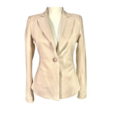 Giacca Amaret Amaretto One Button Closure Beige Blazer Womens Size 42/6 Nwt