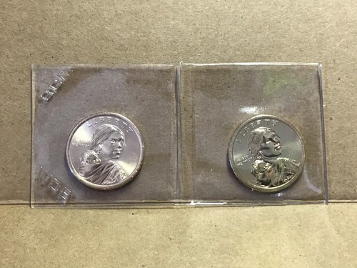 Dólar Sacagawea 2018 P&D nativo americano sin circular 2 monedas USD1 - Imagen 3 de 5