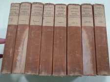 Works of Henry Wadsworth Longfellow 8 Volumes 1890 Red Maroon Décor Book Set