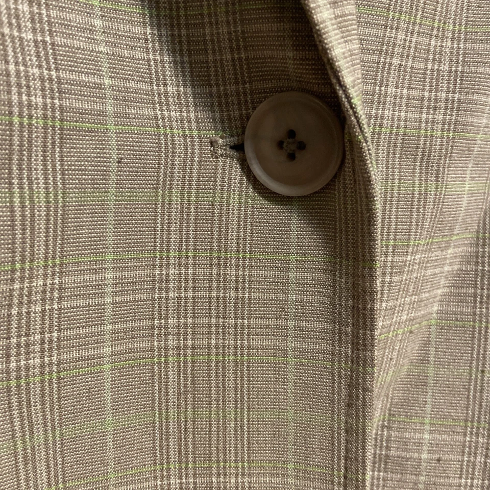 Blazer xadrez feminino Rafaelle verde e bronzeado tamanho 8 - Imagem 3 de 4