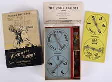 1938 The Lone Ranger Game Playing Pieces by Parker Brothers w/ Original Box