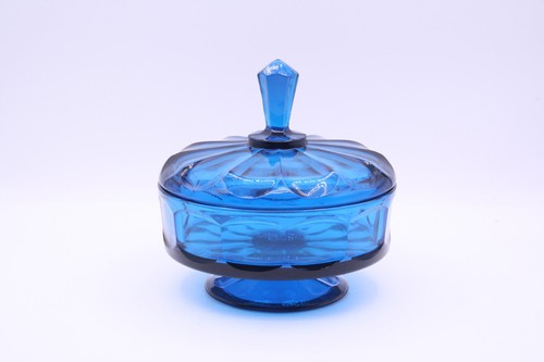 Viking Epic Diamond Steeple Covered Candy Dish Bluenique Vintage MCM - Bild 1 von 9