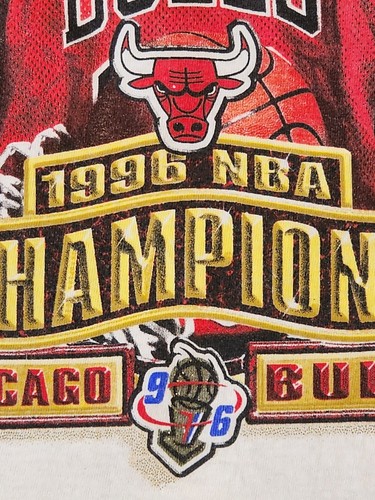 Vintage Chicago Bulls Tee Youth XL Men's Small Medium Air Jordan 90s Nba 1996 - Picture 3 of 9