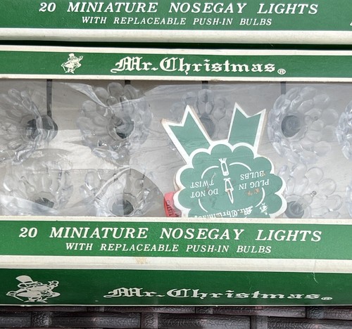 Vintage Mr Christmas 3x20 Miniature Nosegay Lights Flowers With Box. 3 Packs! - Picture 4 of 8