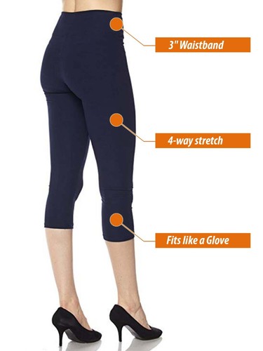 Leggings capri de cintura alta de 3 pulgadas para mujer para yoga informales suaves ajustados - Imagen 26 de 29