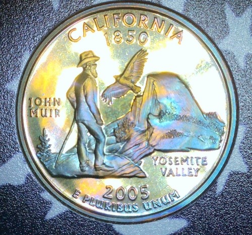2005 S RAINBOW TONED U S Mint 50 State Quarter Set (5Coin & Case) NO BOX or COA - Picture 5 of 11