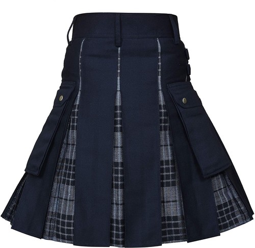 Utility Kilt Kilt Uomo Uomo Moderno Ibrido Cotone e Tartan Kilt Scozzese - Foto 4 di 18