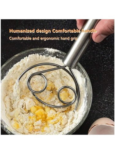 2PCS Danish Dough Whisk Egg Mixer Stainless Steel Dutch DoughHand MixerWhiskTool - Picture 6 of 8